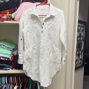 White Embroidered Women's Tunic